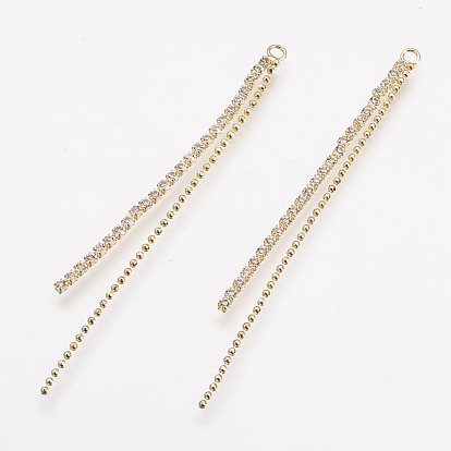 Горный хрусталь большие кулоны, с латунной фурнитурой , реальный 18 k позолоченный