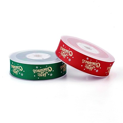 Polyester Grosgrain Ribbon for Christmas, Word