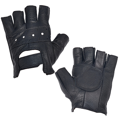 1 Пара кожаных перчаток без пальцев для мужчин, перчатки без пальцев