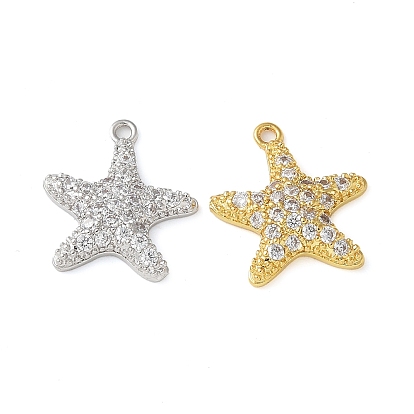 Латунные микро проложить кубического циркония подвески, прелести морская звезда, без кадмия и без свинца, долговечный, стойки покрытие