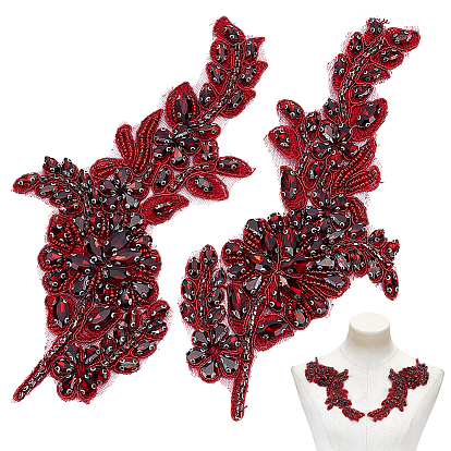 1 пара полиэстеровых нашивок для одежды, бабочка, со стеклом