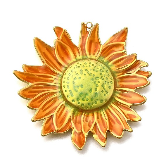 304 нержавеющей стальной эмали подвески, очарование подсолнуха, золотые