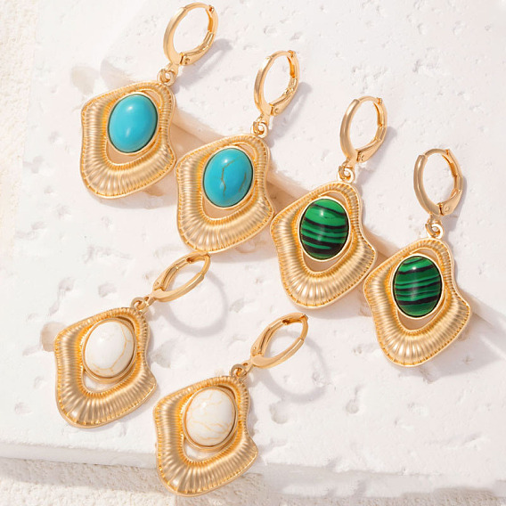 Серьги-кольца из цинкового сплава и смолы, самородки, золотые