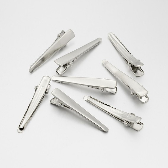 Haarspange Zubehör aus Eisen, 47.5x4~7x10 mm