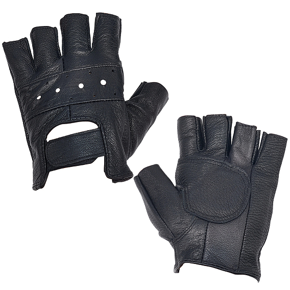 1 Пара кожаных перчаток без пальцев для мужчин, перчатки без пальцев