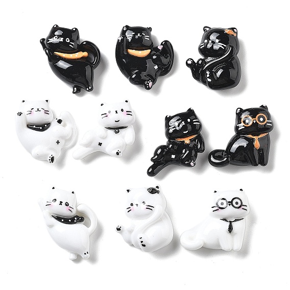 Непрозрачные кабошоны из смолы, кошка