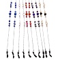 304 Stainless Steel Eyeglasses Chains, Neck Strap for Eyeglasses, with Cable Chains, Glass Beads, Natural Gemstone Round Beads and Rubber Loop Ends, Mixed Color