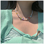 Colorful Beaded Flower Necklace for Sweet and Cool Girls