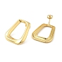 Rack Plating Brass Hollow Trapezoid Stud Earrings for Women, Long-Lasting Plated, Cadmium Free & Lead Free