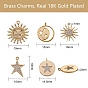 10Pcs 5 Style Brass Micro Pave Clear Cubic Zirconia Pendants, Nickel Free, Mixed Shapes
