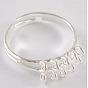 Adjustable Brass Ring Shanks, Silver Metal Color