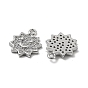 Brass Micro Pave Clear Cubic Zirconia Charms, Flower with Smile Face