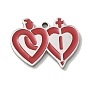 304 Stainless Steel Enamel Pendants, Sacred Heart Charms