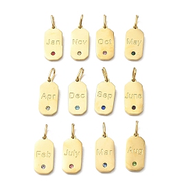 304 Stainless Steel Zirconium Pendant, The Appearance Of The Months Tag Charms