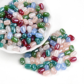 Бисер из стекла , прозрачные цвета блеск, баррель