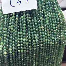Hebras de cuentas de fuchsite natural, facetados, rondo, Grado A