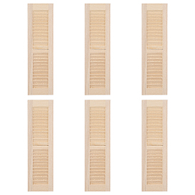 3 Sets Wooden Windows, DIY Dollhouse Making, Rectangle