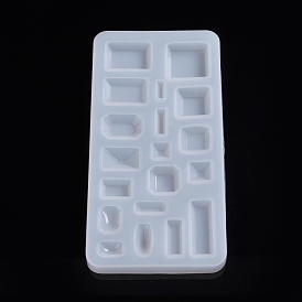 Food Grade DIY Silicone Pendant Molds, Resin Casting Molds, for UV Resin, Epoxy Resin Jewelry Making, Rectangle
