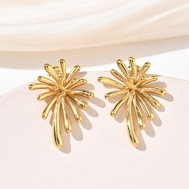 304 серьги-гвоздики из нержавеющей стали для женщин, салют, ионное покрытие (ip)