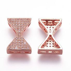 Micro cuivres ouvrent pendentifs zircone cubique, liens multi-brins, bowknot