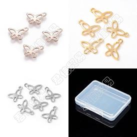 Unicraftale 72Pcs 3 Colors 304 Stainless Steel Charms, Butterfly, Hollow