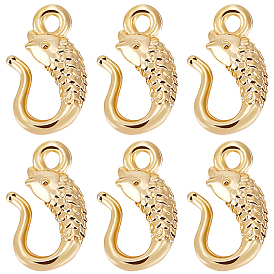 30шт. латунные застежки с S-образным крючком, для браслета решений, рыба