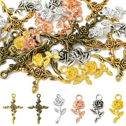 30 шт 6 стили подвески из сплава в тибетском стиле, цветок