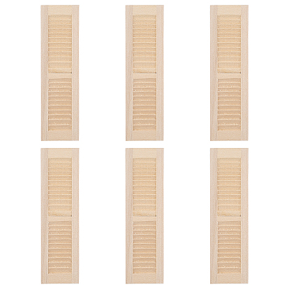 3 Sets Wooden Windows, DIY Dollhouse Making, Rectangle