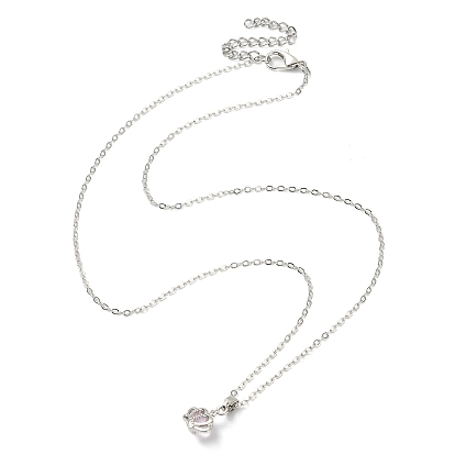 Колье с подвеской в форме короны светло-розового цвета и стразами на цепочках, латунное ожерелье для женщин