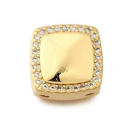 Латунные микропаве прозрачные многонитевые звенья из циркония, квадратный, стойки покрытие, долговечный, без свинца и без кадмия