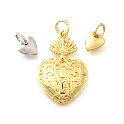 Латунные подвески, сердце прелести, с прыгающим кольцом, долговечный, без кадмия и без свинца, стойки покрытие