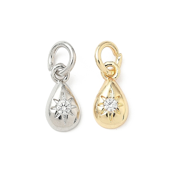 Латунные микро проложить кубического циркония подвески, слезинки, стойки покрытие, долговечный, с целью перехода в кольце