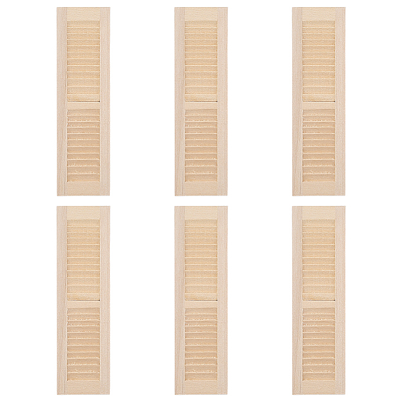 3 Sets Wooden Windows, DIY Dollhouse Making, Rectangle