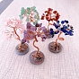 Natural Gemstone Tree of Life Feng Shui Ornaments, Home Display Decorations, with Agate Slice
