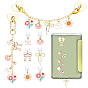 8Ensembles de bouchons anti-poussière en PVC et de supports de téléphone portable en fer, avec des pendentifs en alliage, émail et œil-de-chat, formes mixtes, or