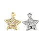 Латунные микропаве прозрачные кубические циркониевые подвески, без кадмия, без никеля и без свинца, звезды с улыбкой лицом