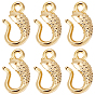 30шт. латунные застежки с S-образным крючком, для браслета решений, рыба