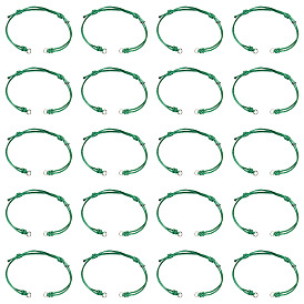 20шт. регулируемый корейский вощеный полиэстеровый шнур для изготовления браслетов, 304 кольца прыжок из нержавеющей стали, цвет нержавеющей стали