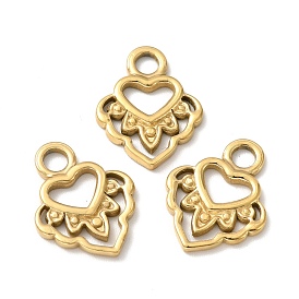 Ion Plating 304 Stainless Steel Pendants, Heart