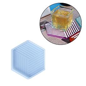 Imitation Cube Coaster Food Grade Silicone Molds, Resin Casting Molds, for UV Resin & Epoxy Resin Craft Making, Hexagon