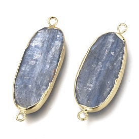 Connecteurs de liens naturels kyanite / cyanite / disthène, avec les accessoires en laiton, ovale