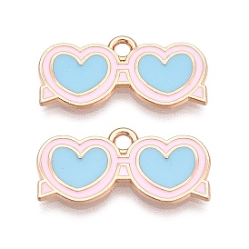Подвески из эмали и сплава, без свинца и без кадмия, сердечко очки подвеска, золотые
