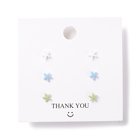 Starfish Resin Stud Earrings Set, with 925 Sterling Silver Plated Pins