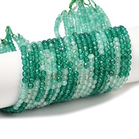 Градиент цвета натуральный зеленый оникс агат (окрашенный и нагретый) бусины нити, граненые, круглые