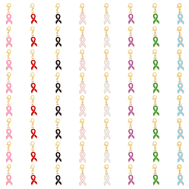 8 наборы лент для информирования сплав эмаль подвеска украшения, подвески из сплава с застежками-лобстерами, подвески-клипсыдля брелка, кошелек, украшение для рюкзака