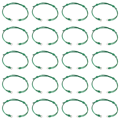 20шт. регулируемый корейский вощеный полиэстеровый шнур для изготовления браслетов, 304 кольца прыжок из нержавеющей стали, цвет нержавеющей стали