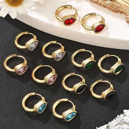 Серьги из 304 нержавеющей стали, ионное покрытие (ip), слеза, золотые