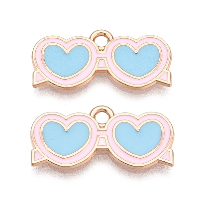 Подвески из эмали и сплава, без свинца и без кадмия, сердечко очки подвеска, золотые