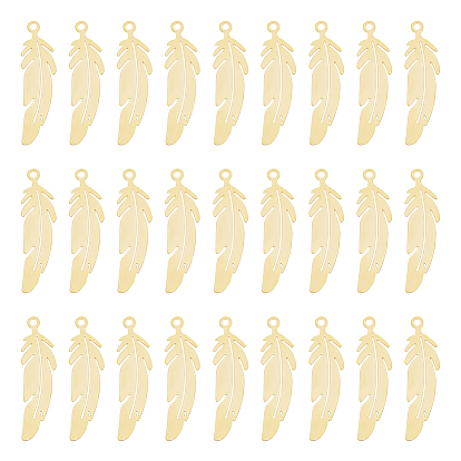 Покрытие стойки 201 подвески из нержавеющей стали, гравированные металлические украшения, без никеля , перо