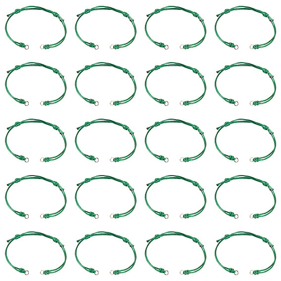 20шт. регулируемый корейский вощеный полиэстеровый шнур для изготовления браслетов, 304 кольца прыжок из нержавеющей стали, цвет нержавеющей стали